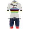 Completo Maglia + Pantaloncino con bretelle 2022 Trek-Segafredo Campione Del Mondo Manica Corta Bianco Multicolore